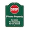 Signmission Private Property No Outlet No Trespassing Or Turn Around W/ StopAluminum Sign, 24" H, GW-1824-9917 A-DES-GW-1824-9917 - alternate 1